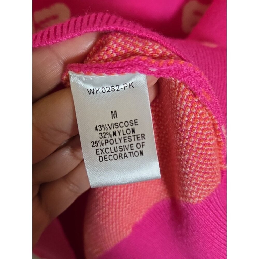 THML Pink Cream Bow Sweater with Bows Size Medium Super Soft - Picture 3 of 5